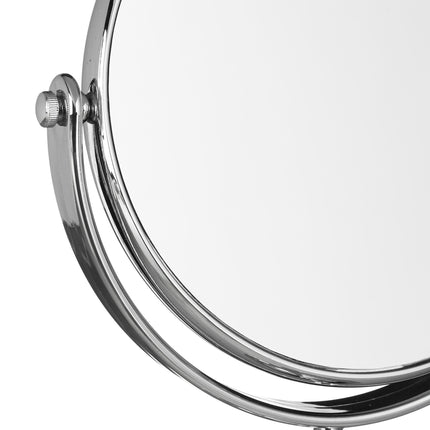 Standing cosmetic mirror with magnification