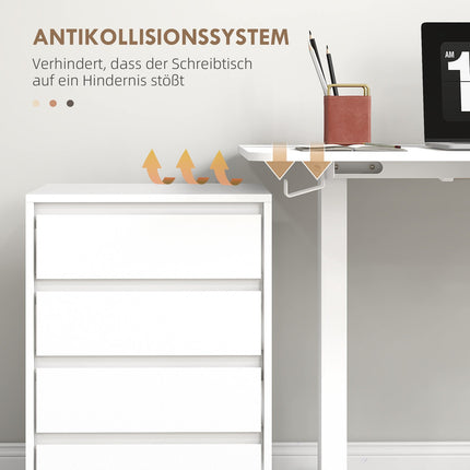Elektrischer Stehschreibtisch, höhenverstellbar, 120x60cm, weiß