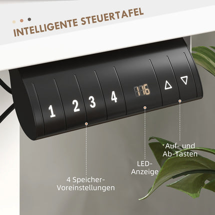 Elektrischer Stehschreibtisch, höhenverstellbar, 120x60cm, weiß