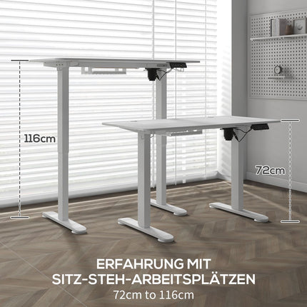 Elektrischer Stehschreibtisch, höhenverstellbar, 120x60cm, weiß