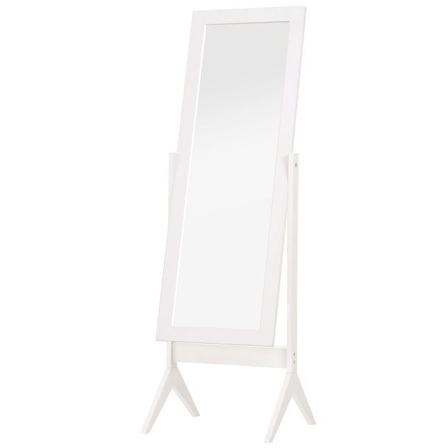 Großer Standspiegel, MDF, weiß, 47x46x148cm