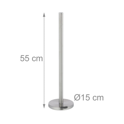 Standing toilet paper holder in metal