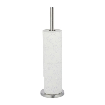 Standing toilet paper holder in metal
