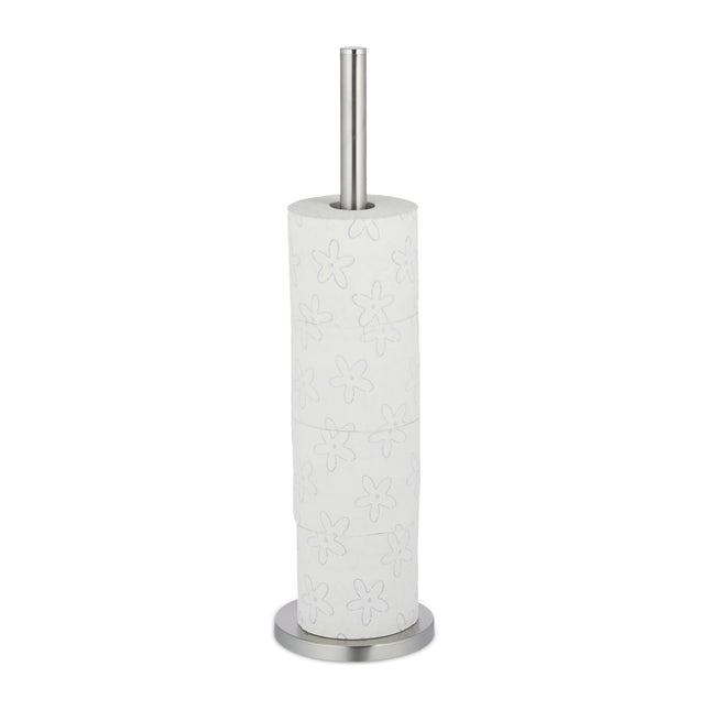 Standing toilet paper holder in metal