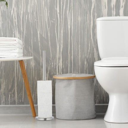 Standing toilet paper holder in metal