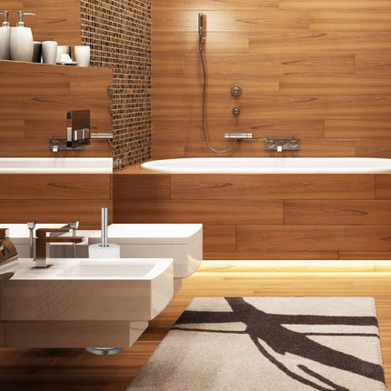 Standing toilet paper holder in metal