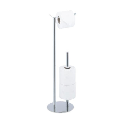 Standing toilet paper holder in silver