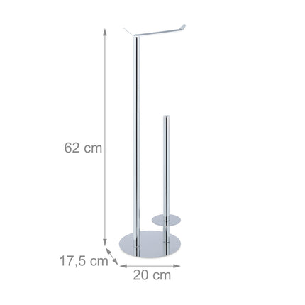 Standing toilet paper holder in silver