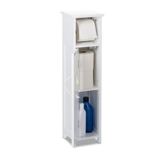 Standing toilet paper holder in white
