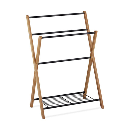 Porte-serviettes sur pied avec étagère