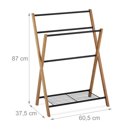 Porte-serviettes sur pied avec étagère
