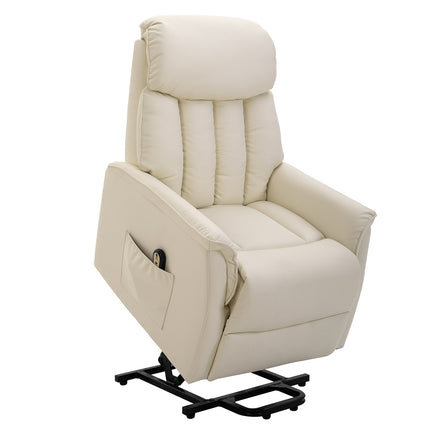 Elektrischer Relaxsessel, Lederimitat beige