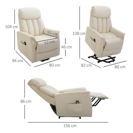 Elektrischer Relaxsessel, Lederimitat beige