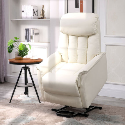 Elektrischer Relaxsessel, Lederimitat beige