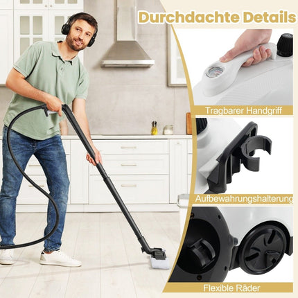 Dampfreiniger 2000W Dampfdruck: 5 bar Tank: 1,8L Temperatur: bis zu 160℃ Weiß