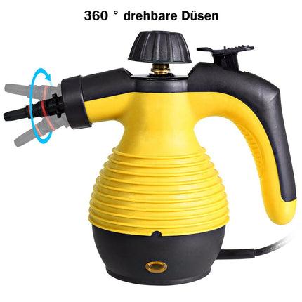 Dampfreiniger Handheld 9-teiliges Zubehörset und sicheres Design Dampfreinigung gelb