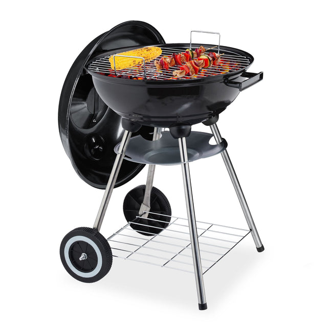 Stahlgrill mit Deckel & Ablage