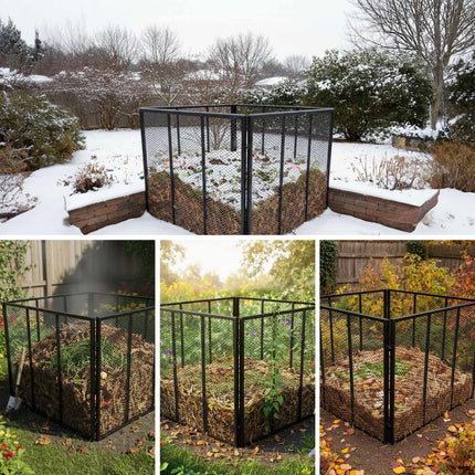 Steel Compost Bin, 800L Capacity, Galvanized Mesh
