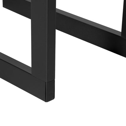 Steel Firewood Rack 40x25x100 cm with 100 kg Load Capacity, Black, Outdoor