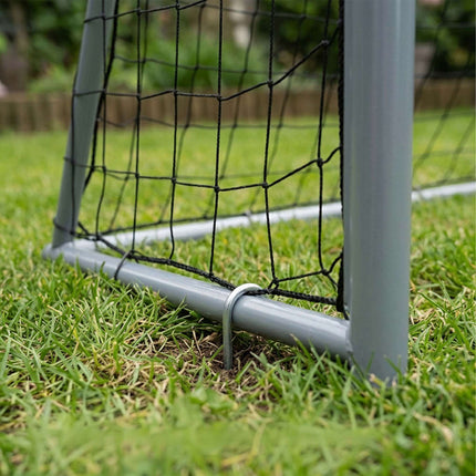 Steel Football Goal 300 x 200 cm with Goal Wall, PE Net, Grey