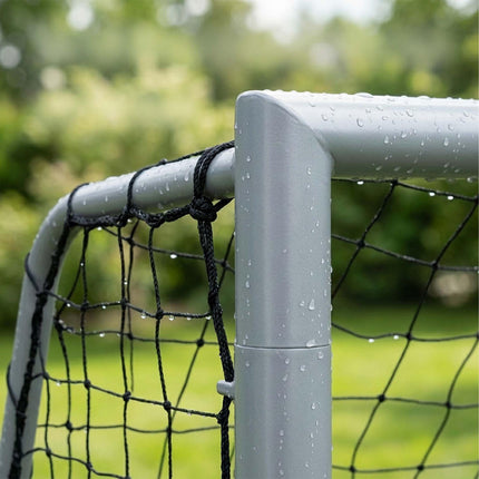 Steel Football Goal with Tear-Resistant PE Net, Garden Training, Grey
