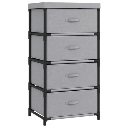 Steel Frame Dresser with 4 Fabric Drawers, Grey/Black, 42x32x80 cm