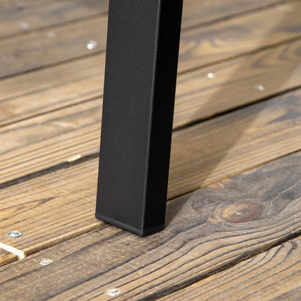 Banc de jardin en acier, banc de parc 2 places avec dossier et accoudoirs, banc à motif floral, charge max. 240 kg, noir, 127 x 63 x 83 cm