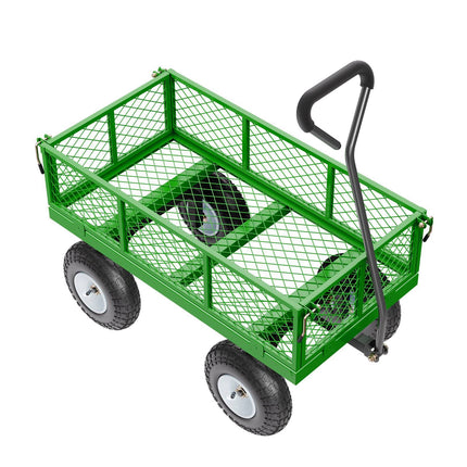Steel Garden Cart 680 lb, 10 Inch Tires, Removable Sides