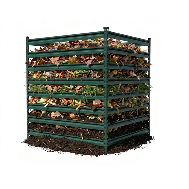 Steel Garden Composter, Open Slatted Design, Easy Assembly