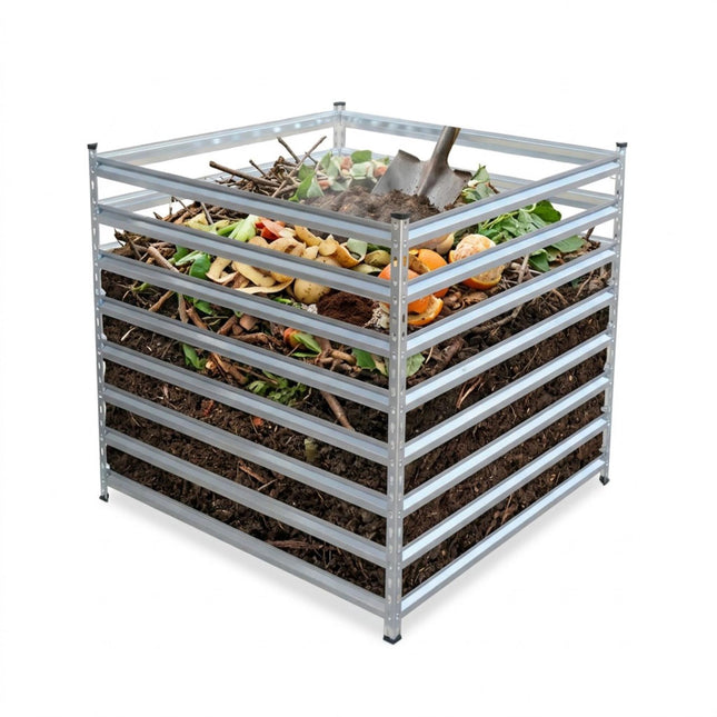 Steel Garden Composter, Open Slatted Design, Easy Assembly