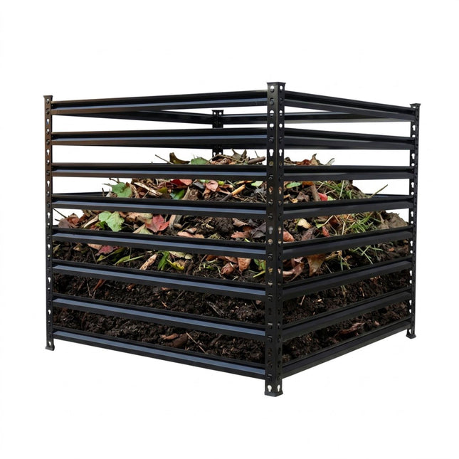 Steel Garden Composter, Open Slatted Design, Easy Assembly