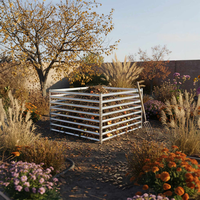 Steel Garden Composter, Open Slatted Design, Easy Assembly