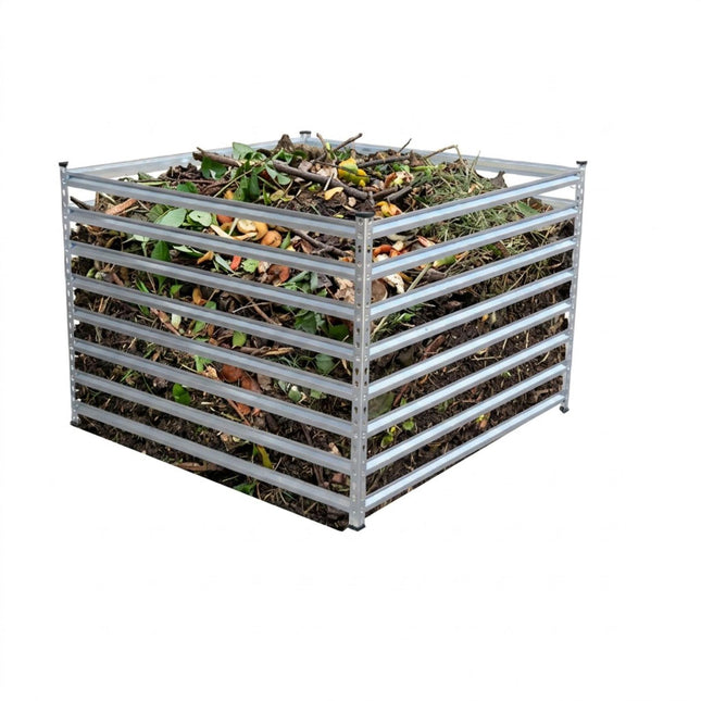 Steel Garden Composter, Open Slatted Design, Galvanised