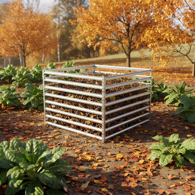 Steel Garden Composter, Open Slatted Design, Galvanised