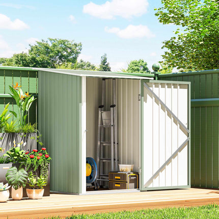 Steel Garden Shed 100 x 103 x 160 cm with Lockable Door, Light Green