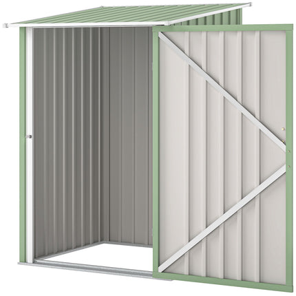 Steel Garden Shed 100 x 103 x 160 cm with Lockable Door, Light Green