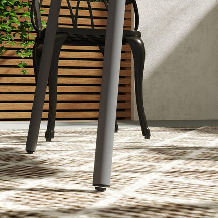 Garden table in steel, 80x80 cm, weatherproof outdoor seating