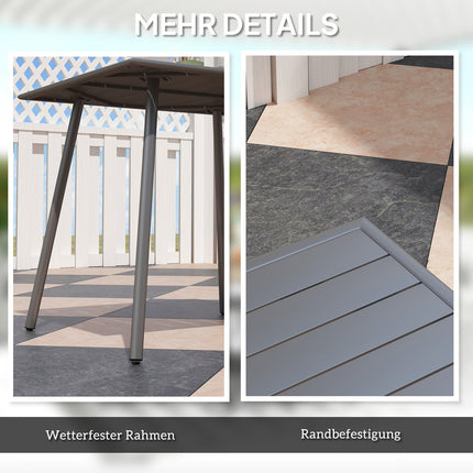 Garden table in steel, 80x80 cm, weatherproof outdoor seating