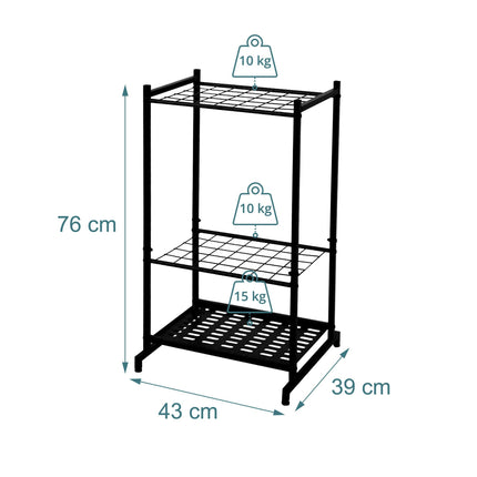 Steel Garden Tool Rack for 35 Tools – Black