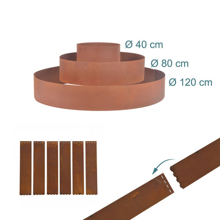 Steel Herb Pyramid Planter, 3-Piece, Rust Finish, 40/80/120 cm