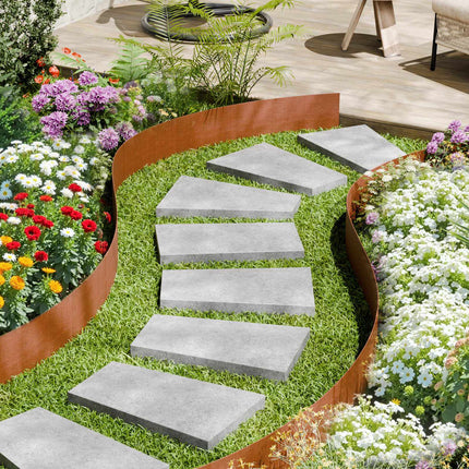 Steel Landscape Edging, 6-Pack 40 x 8 in, Bendable