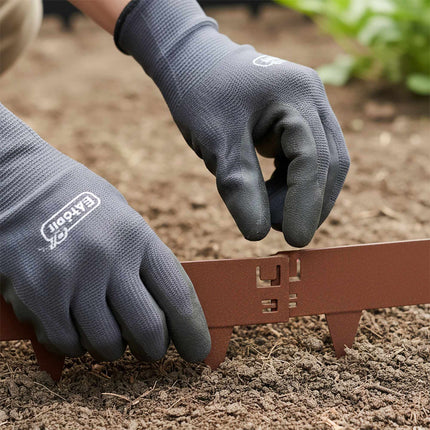 Rasenkante aus Stahl, Rost-Optik, flexible Gartenbegrenzung