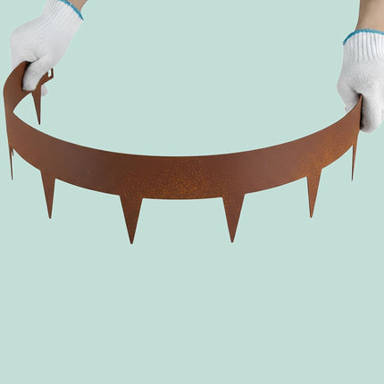Rasenkante aus Stahl, Rost-Optik, flexible Gartenbegrenzung