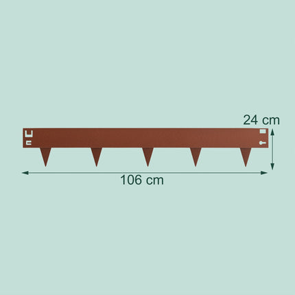 Rasenkante aus Stahl, Rost-Optik, flexible Gartenbegrenzung