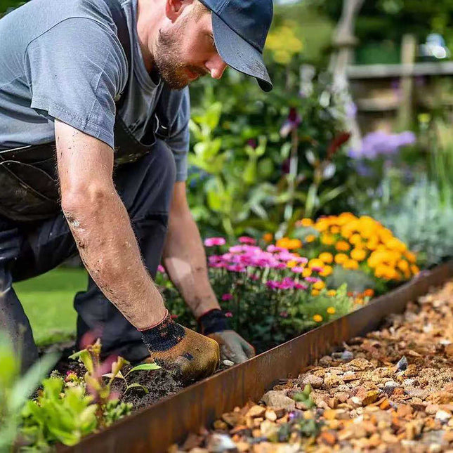 Rasenkante Stahl – Edelrost-Optik, Flexible Gartenbegrenzung