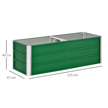 Stalen Verhoogd Bed Tuinbed Plantenbak Met Handschoenen, Groen, 125X47X40Cm