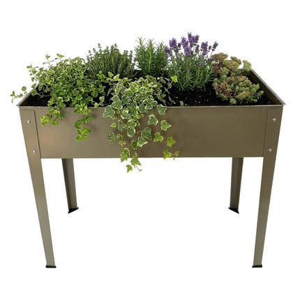 Erhöhtes Gartenbeet aus Stahl, rostbeständig, Pflanzgefäß für den Außenbereich