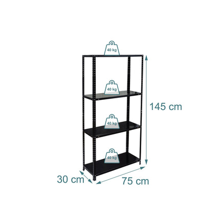 Steel Shelving Unit, 160 kg Capacity, Bolt-Together