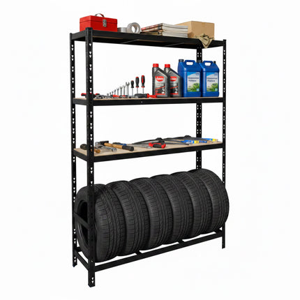 Steel Tire Rack, 3-Shelf Adjustable Garage Storage