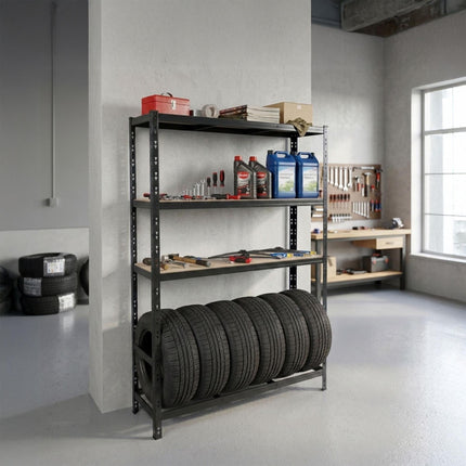 Steel Tire Rack, 3-Shelf Adjustable Garage Storage